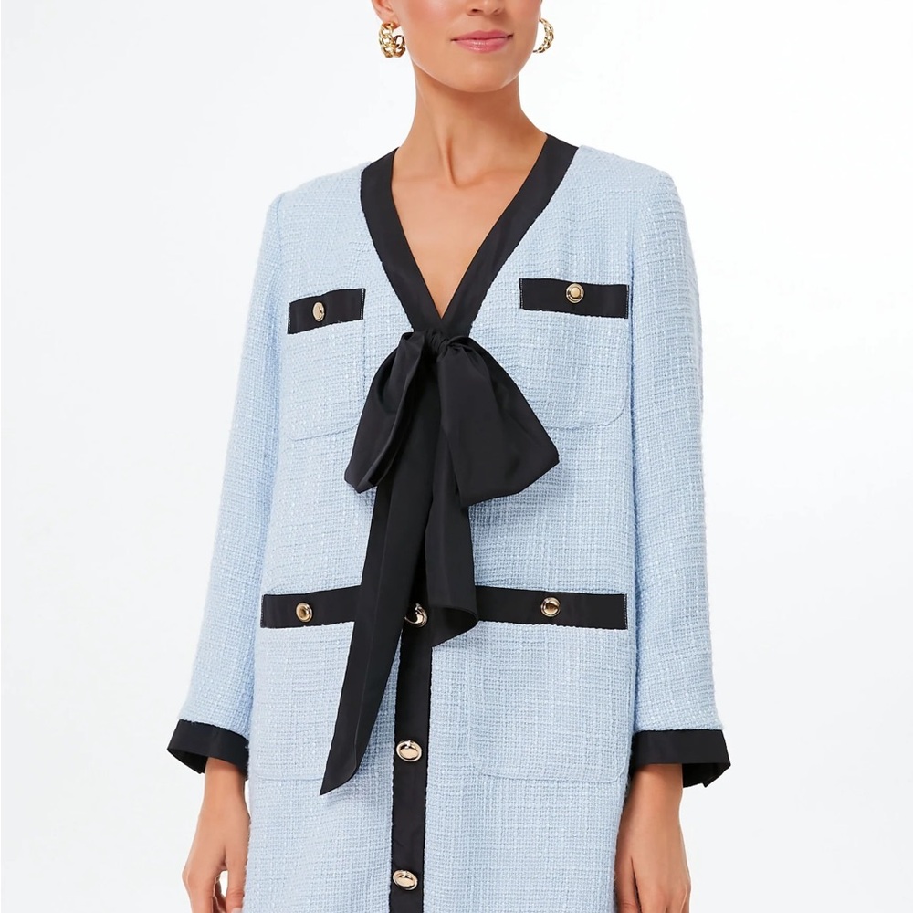 Polander Place Coco Tweed Dress - Blue - Picture 5 of 9